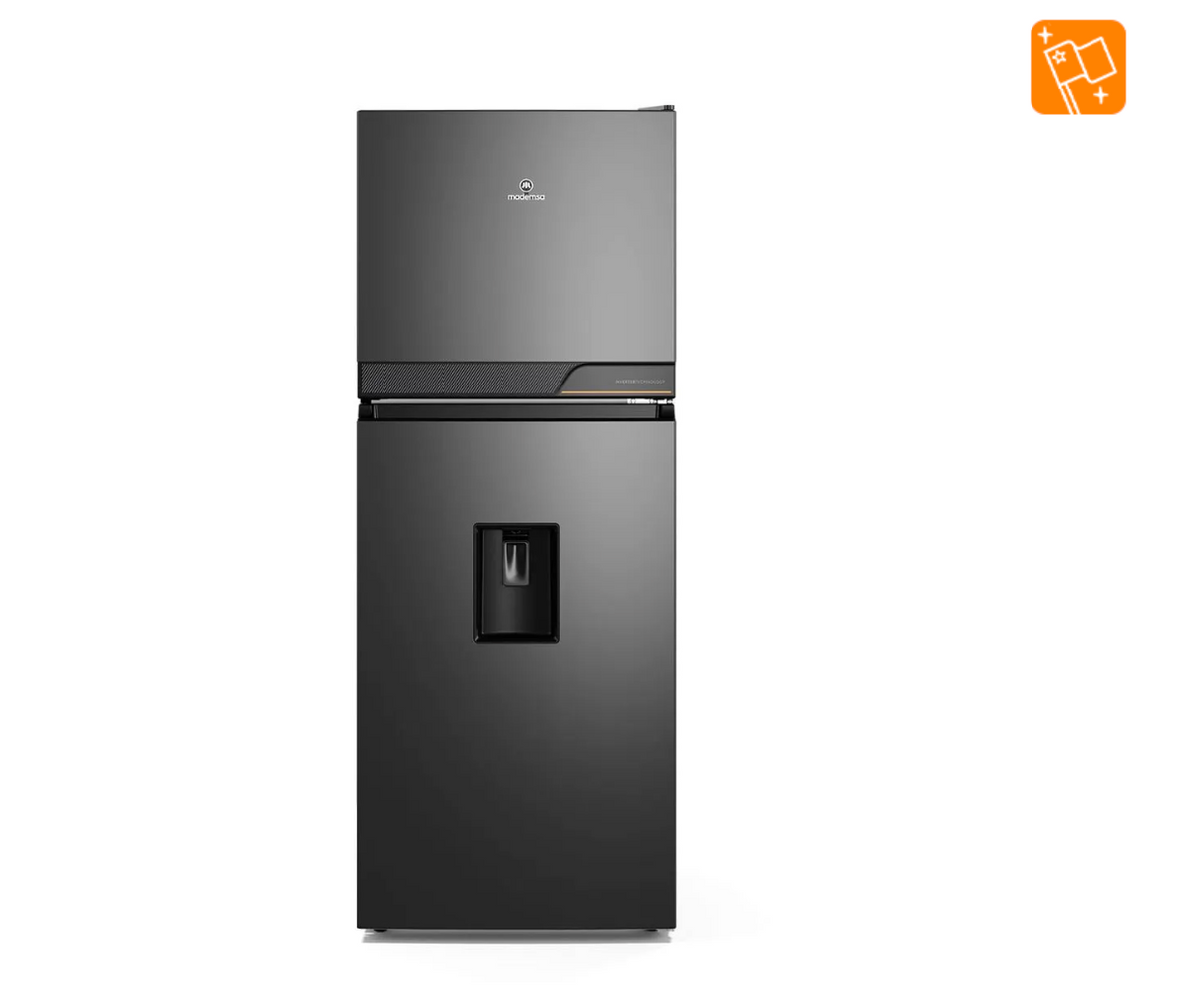 Refrigerador Mademsa 291L No Frost Top Freezer Inverter Dispensador de Agua Altus 1300INW Negro