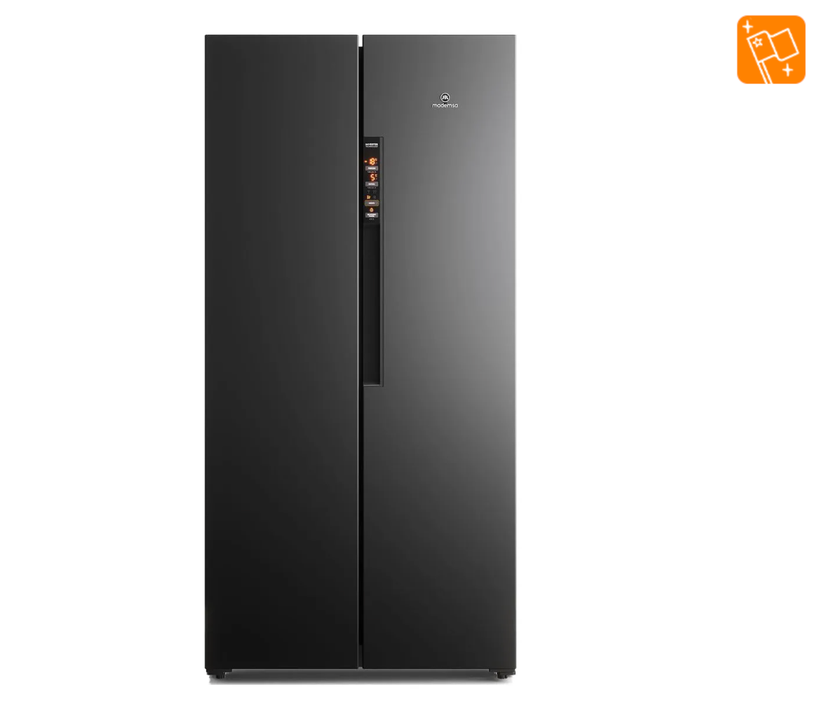 Refrigerador Mademsa 430L No Frost Side by Side Inverter Panel Digital MAS430B Negro