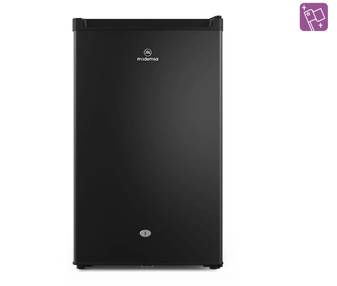 Frigobar Mademsa 120L Frío Directo con Llave y Luz interior LED MMB120B Negro