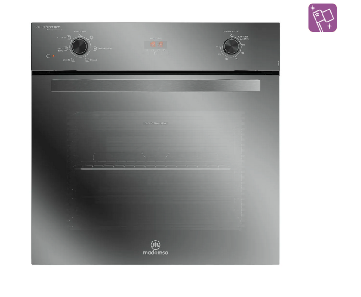 Horno Empotrable Eléctrico Mademsa 59L Convector y Temporizador Digital OM6CX Espejado