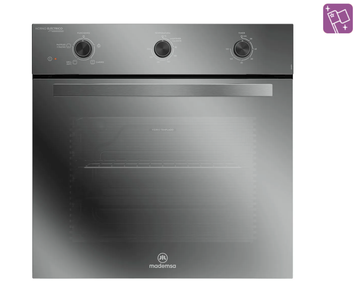 Horno Empotrable Eléctrico Mademsa 59L Temporizador y Limpia Fácil OM6TX Espejado
