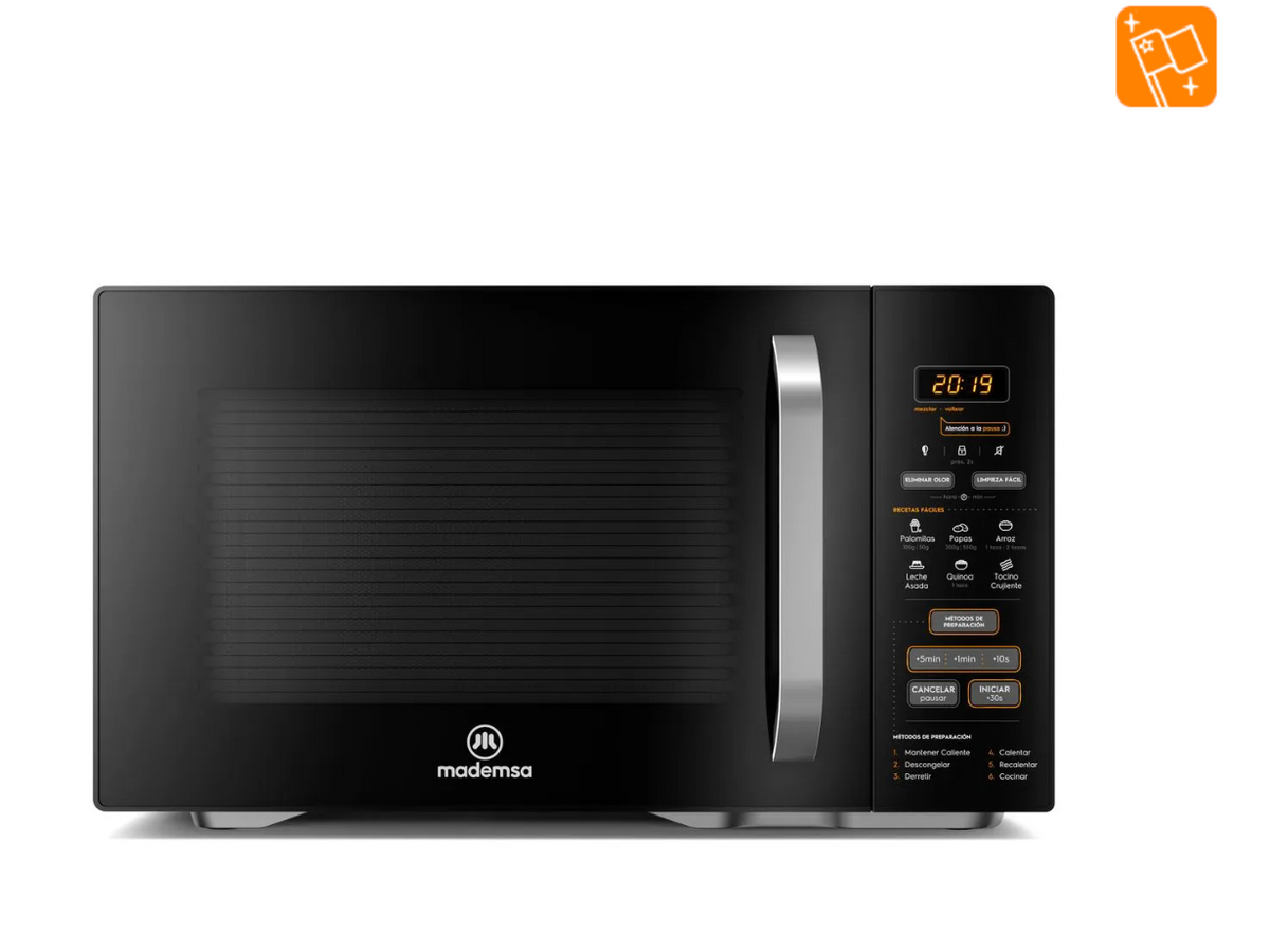 Microondas Mademsa 31 Litros Digital Descongelamiento Inteligente MM31FB Negro