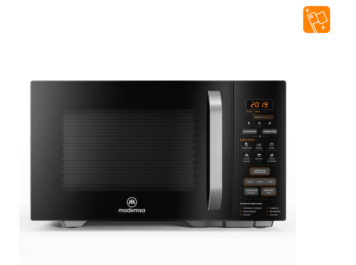 Microondas Mademsa 28 Litros Digital Descongelamiento Inteligente MM28FB Negro