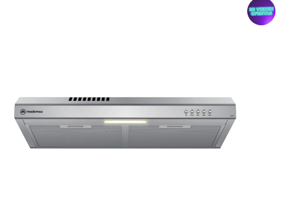 Campana de Cocina Extractora Mademsa 60cm Gran Poder de Succión y Filtración dual DM6SS Inox