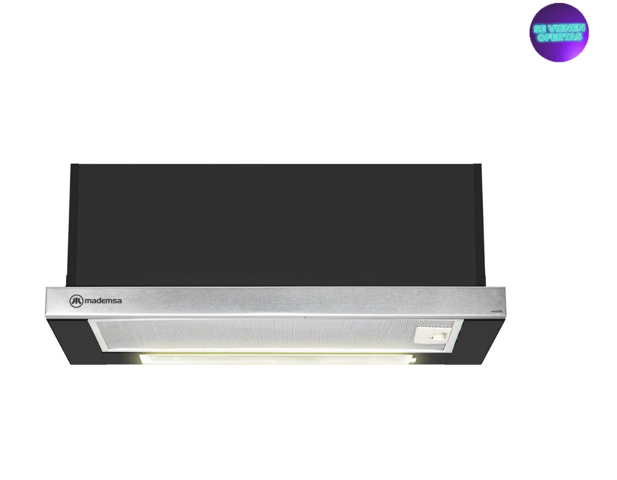 Campana de Cocina Extractora Mademsa Retráctil 60cm Empotrable MX 6270 Negra