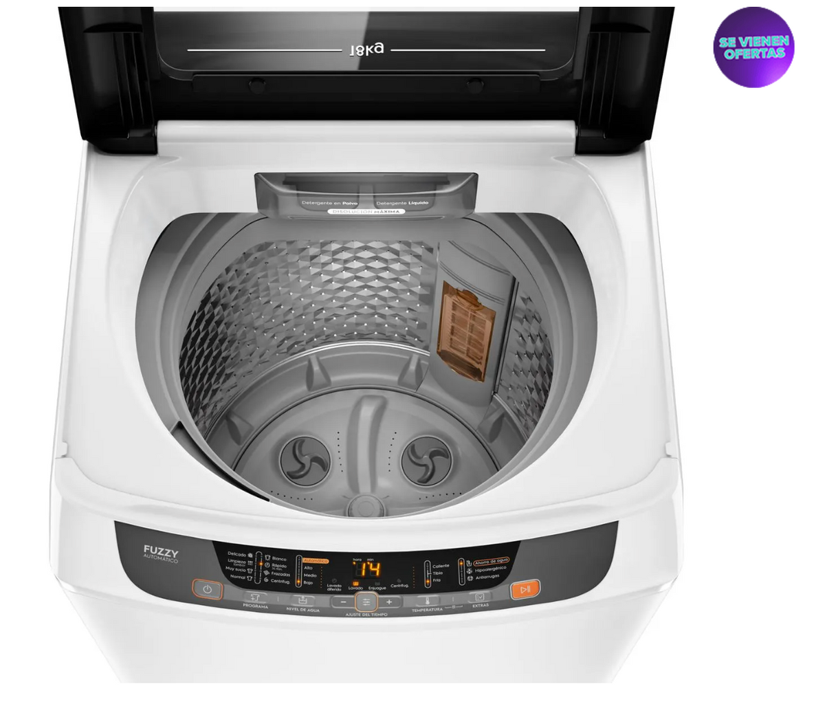 Lavadora Automática Mademsa 18Kg Carga Superior Dispensador Disolución Máxima 18 BZG Blanca