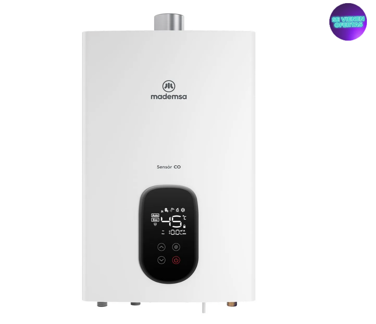 Calefont Gas Licuado Mademsa 10 Litros Tiro Forzado Sensor Monóxido de Carbono 10 Eco GL