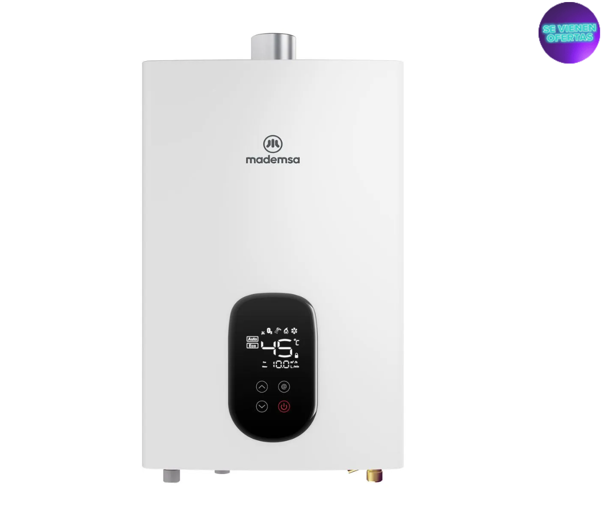Calefont Gas Natural Mademsa 10 Litros Tiro Forzado Modulante Forced 10 Eco GN Blanco