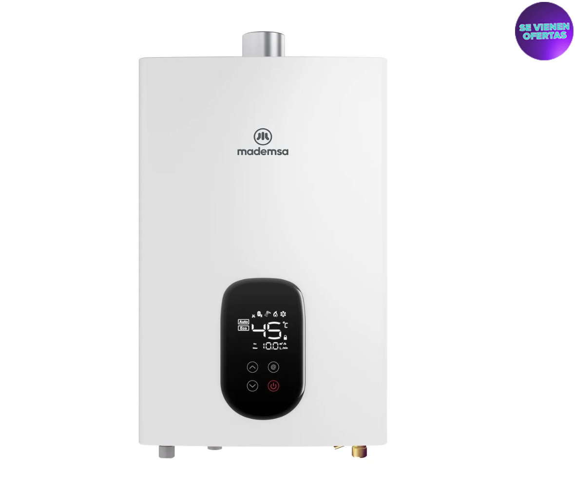 Calefont Mademsa Electrico Ionizado 13 Litros Gas Natural Forced Eco GN