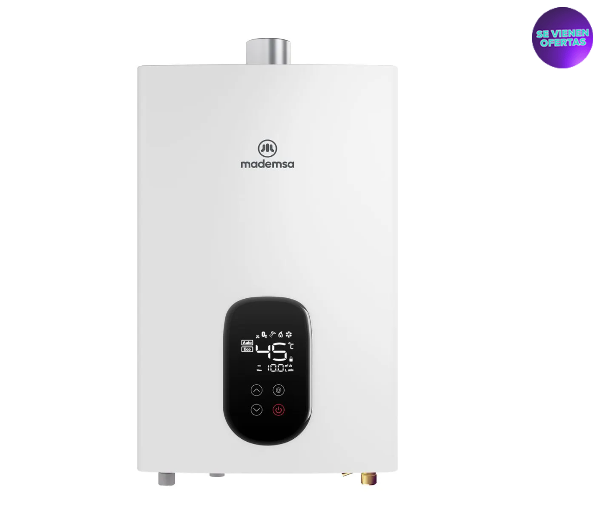 Calefont Gas Licuado Mademsa 13 Litros Tiro Forzado Modulante Forced 13 Eco GL Blanco