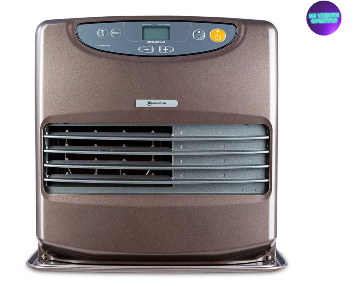 Estufa Parafina Láser Mademsa 9 Litros 4,65Kw Panel Digital y Timer MFHK 590 Plus